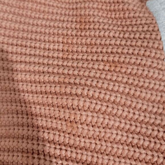 St. John L Open Front Slouchy Silk Blend Cardigan Heavy Knit Peach *Defect* - Picture 7 of 8